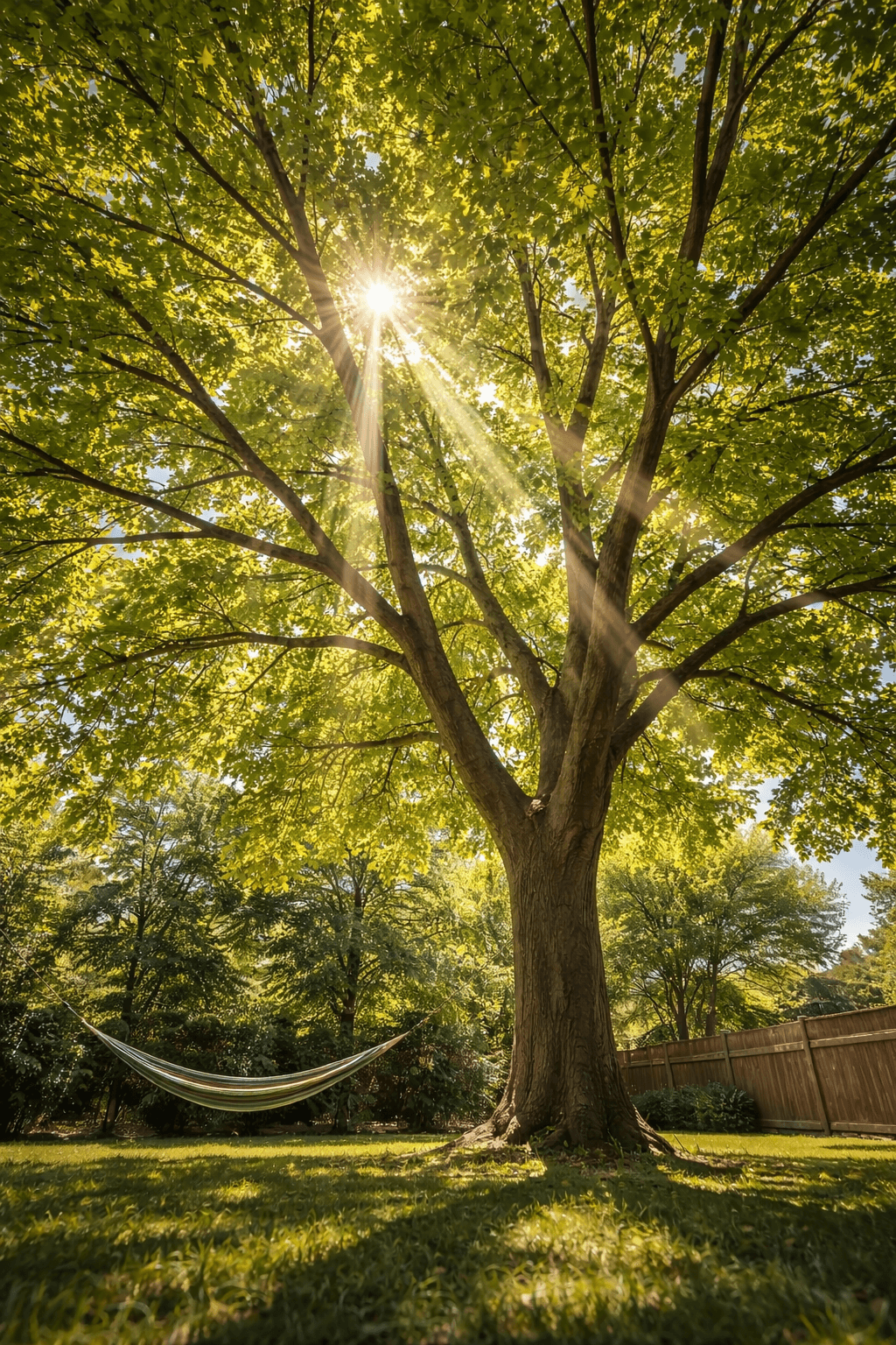 Open airy tree canopy after professional crown thinning in Mississauga