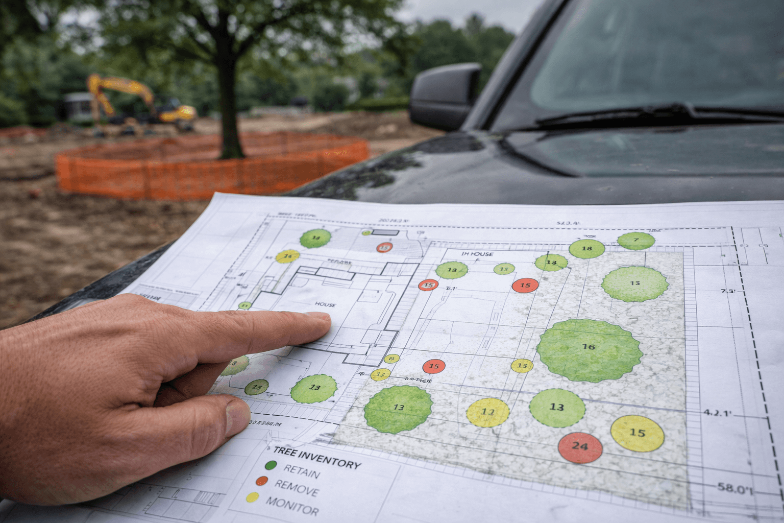 Tree inventory site plan for a Mississauga development project