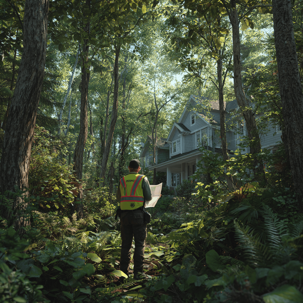 York Region forestry officer assessing a woodland area on private property subject to the Woodland Conservation By-law