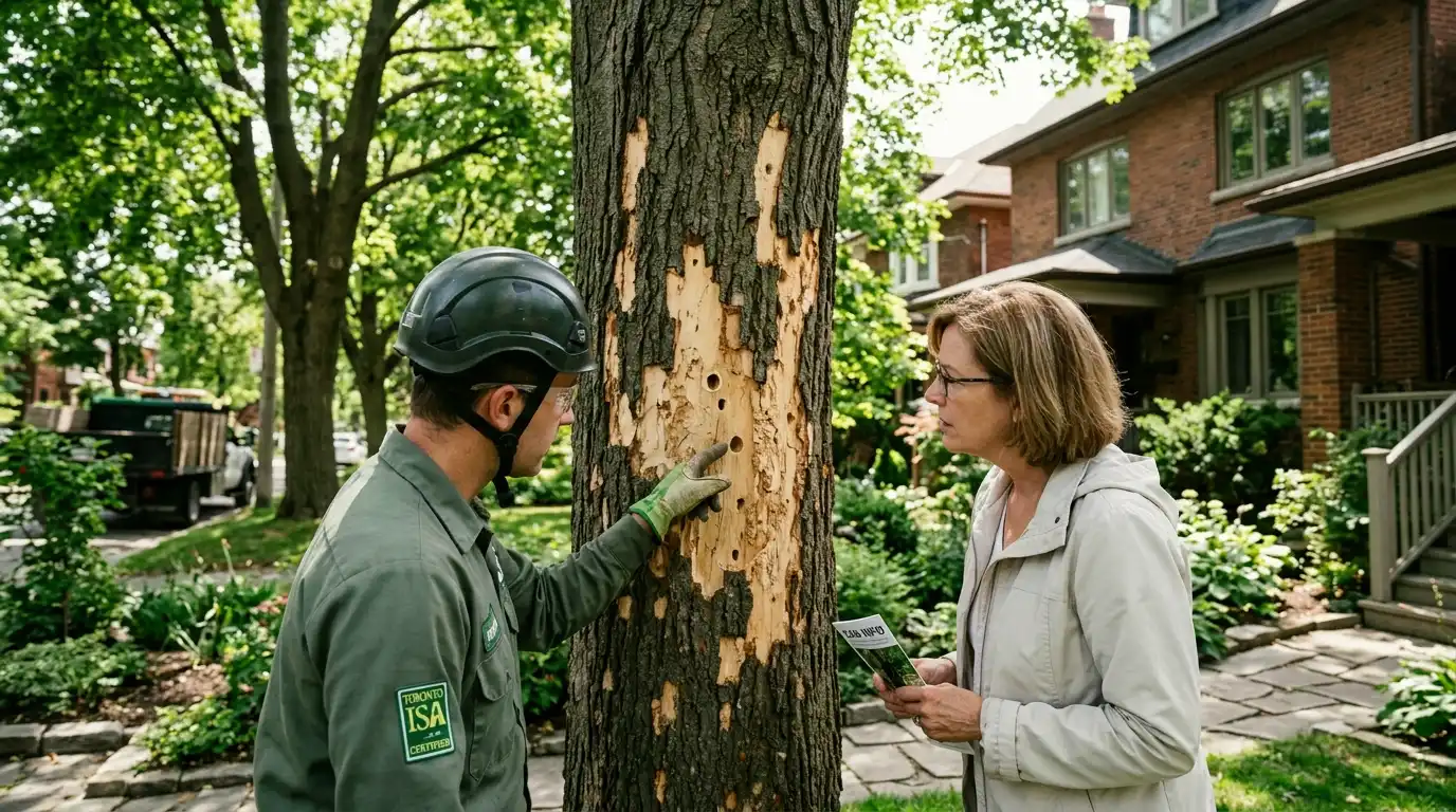 Emerald ash borer in Toronto: Woodpecker activity