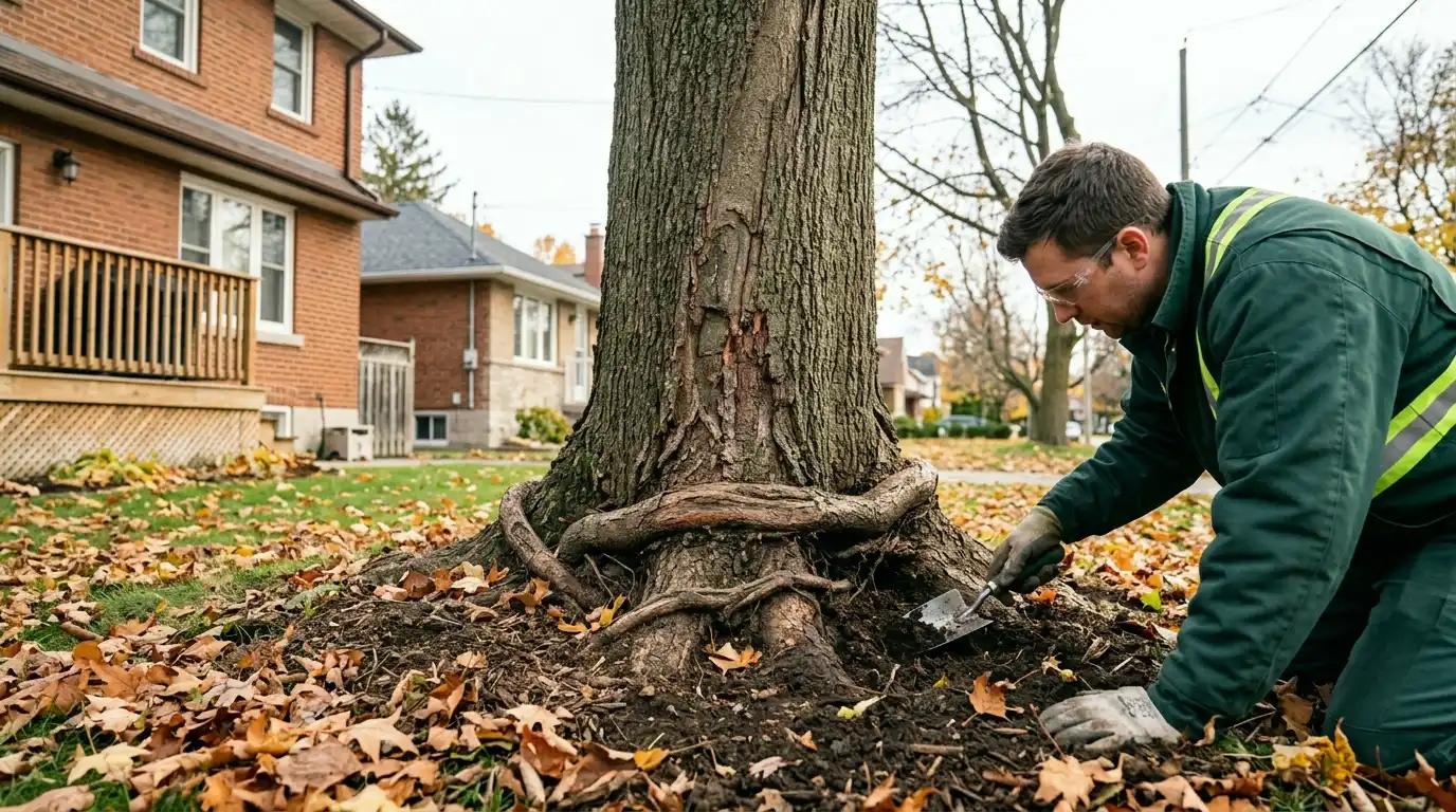Hazardous tree signs in Toronto: 6. Root problems and girdling roots