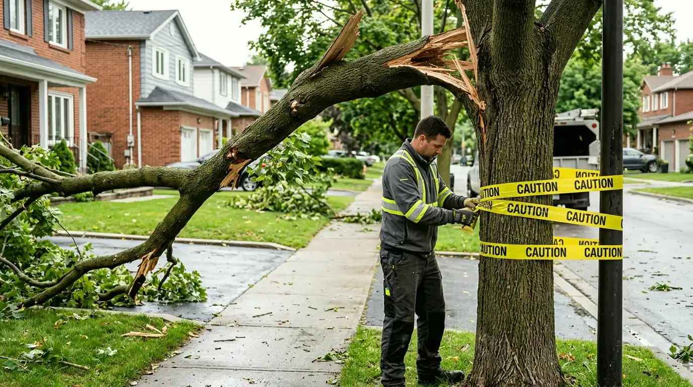 Storm-damaged tree in Toronto: Step Three: Secure the Scene