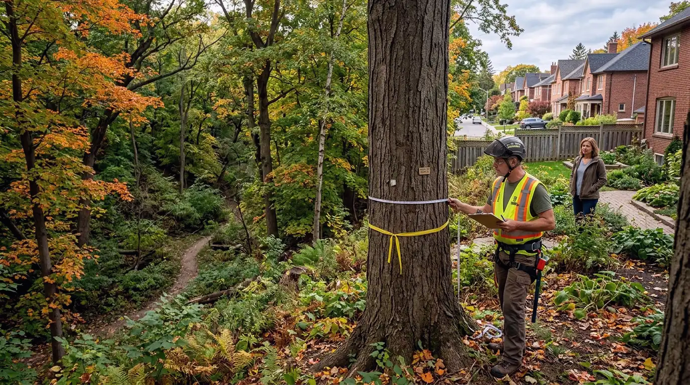 Forested Toronto ravine area with mature trees protected under Chapter 658 Ravine and Natural Feature Protection By-law