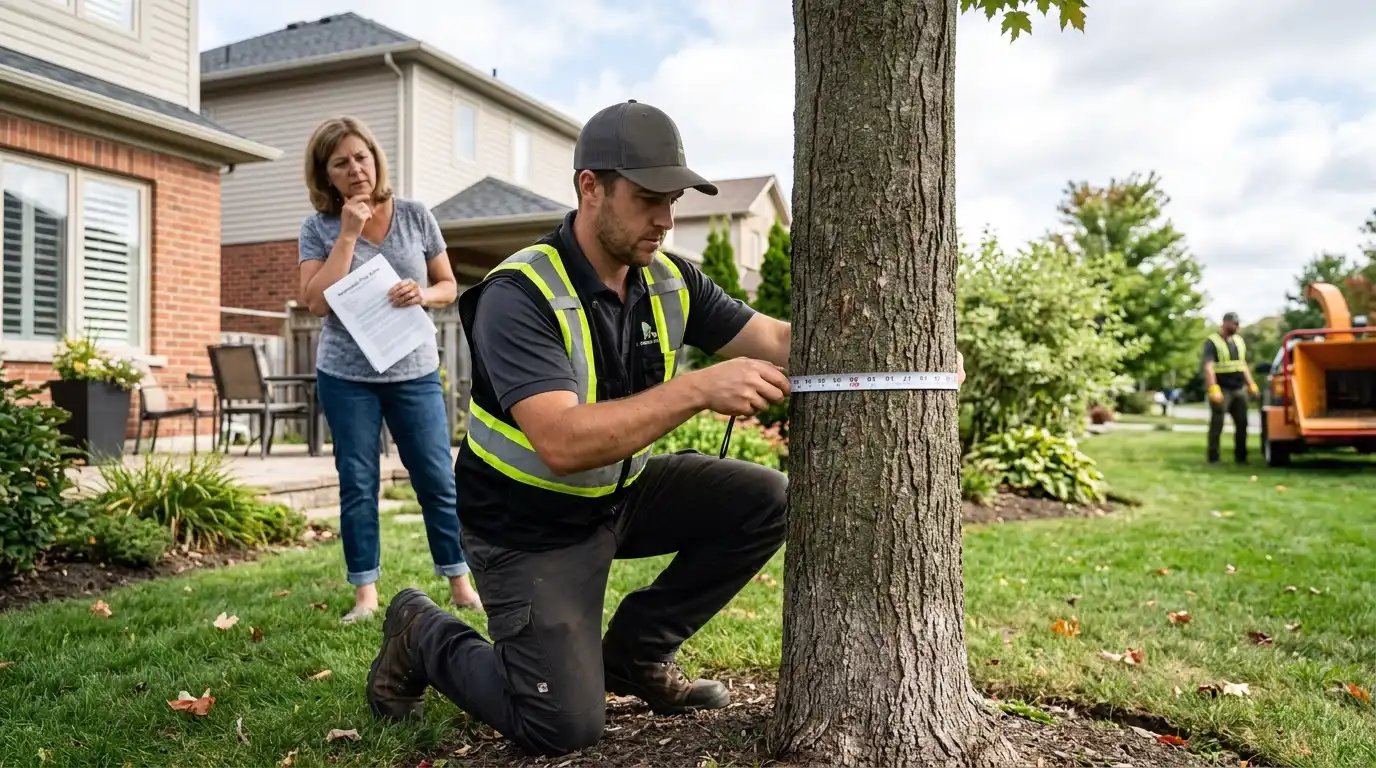 Tree removal cost in Aurora and Newmarket: Newmarket's Private Tree Rules: 20cm DBH Threshold