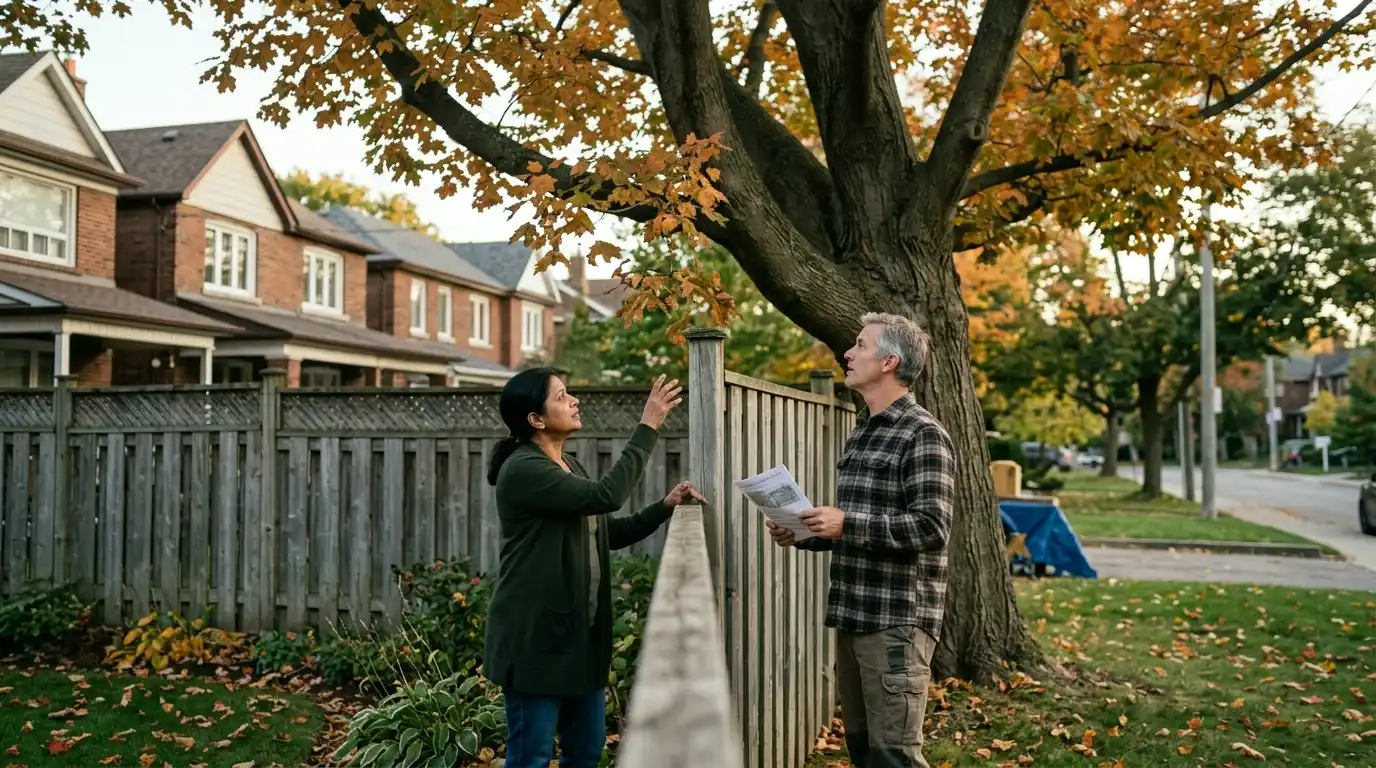 Tree removal near a fence in Toronto: Neighbour Communication Before the Work