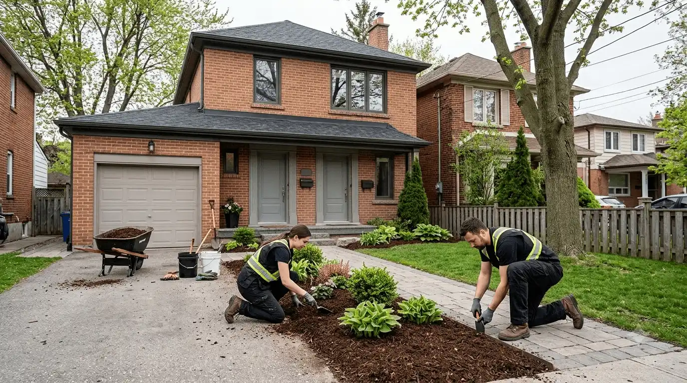 Landscaping in Scarborough residential property detail in Guildwood, Scarborough