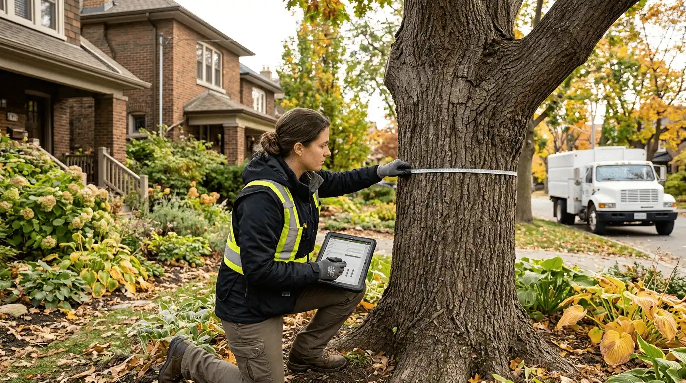 Arborist Reports arborist inspection detail in Pape Village, East York