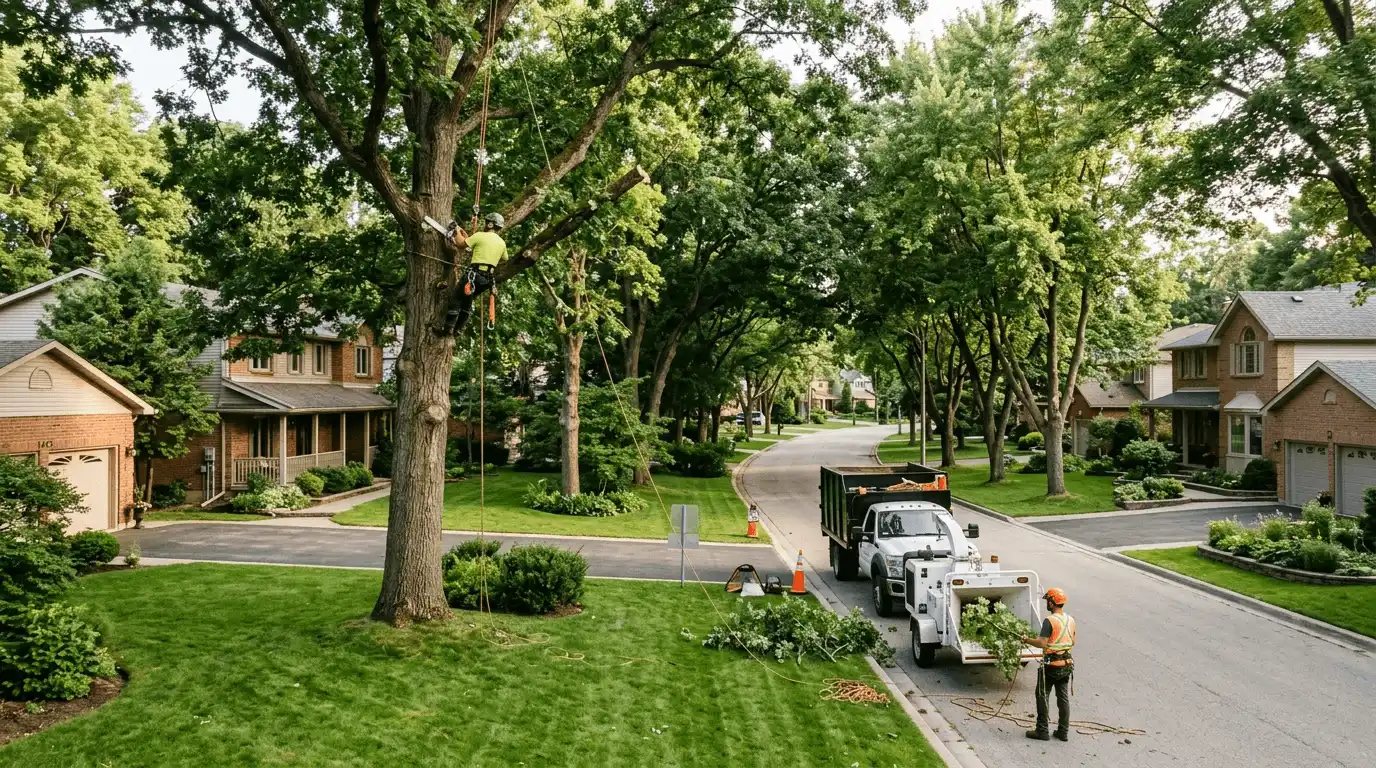 Tree Services in Innisfil local mature tree canopy in Stroud, Innisfil