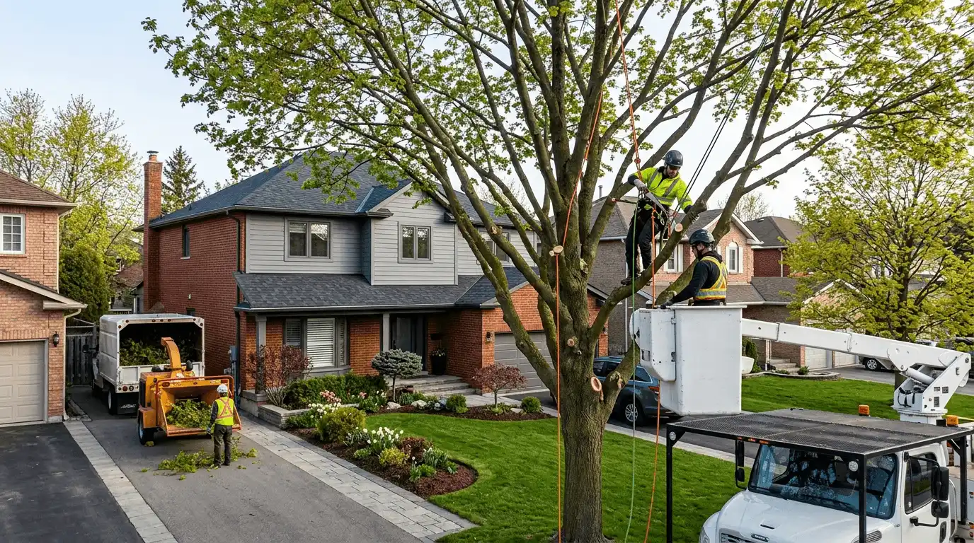 Tree Pruning & Trimming selective canopy pruning technique in City Centre, Mississauga