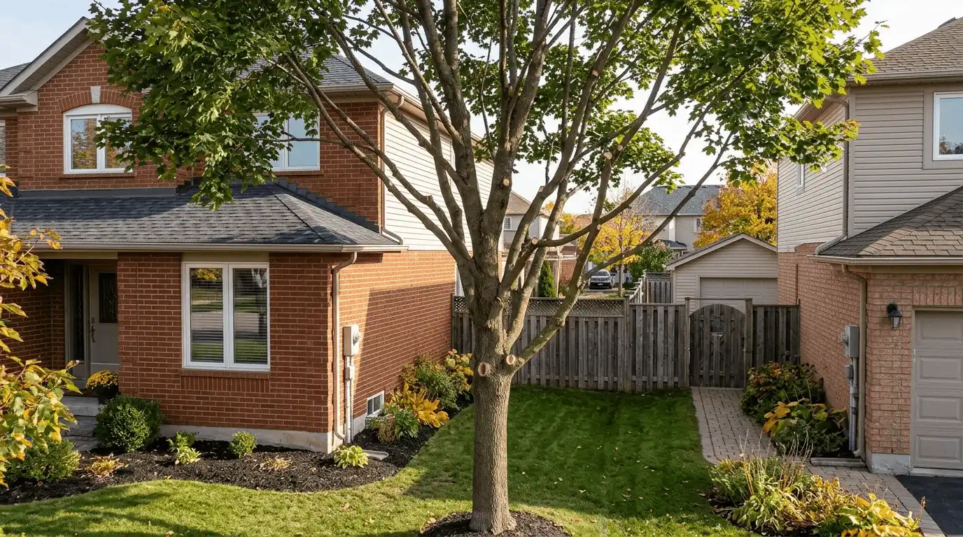 Tree Pruning & Trimming finished pruned canopy in Creditview, Mississauga