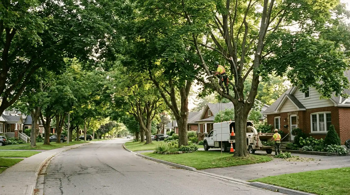 Tree Services in Peterborough local mature tree canopy in East City, Peterborough