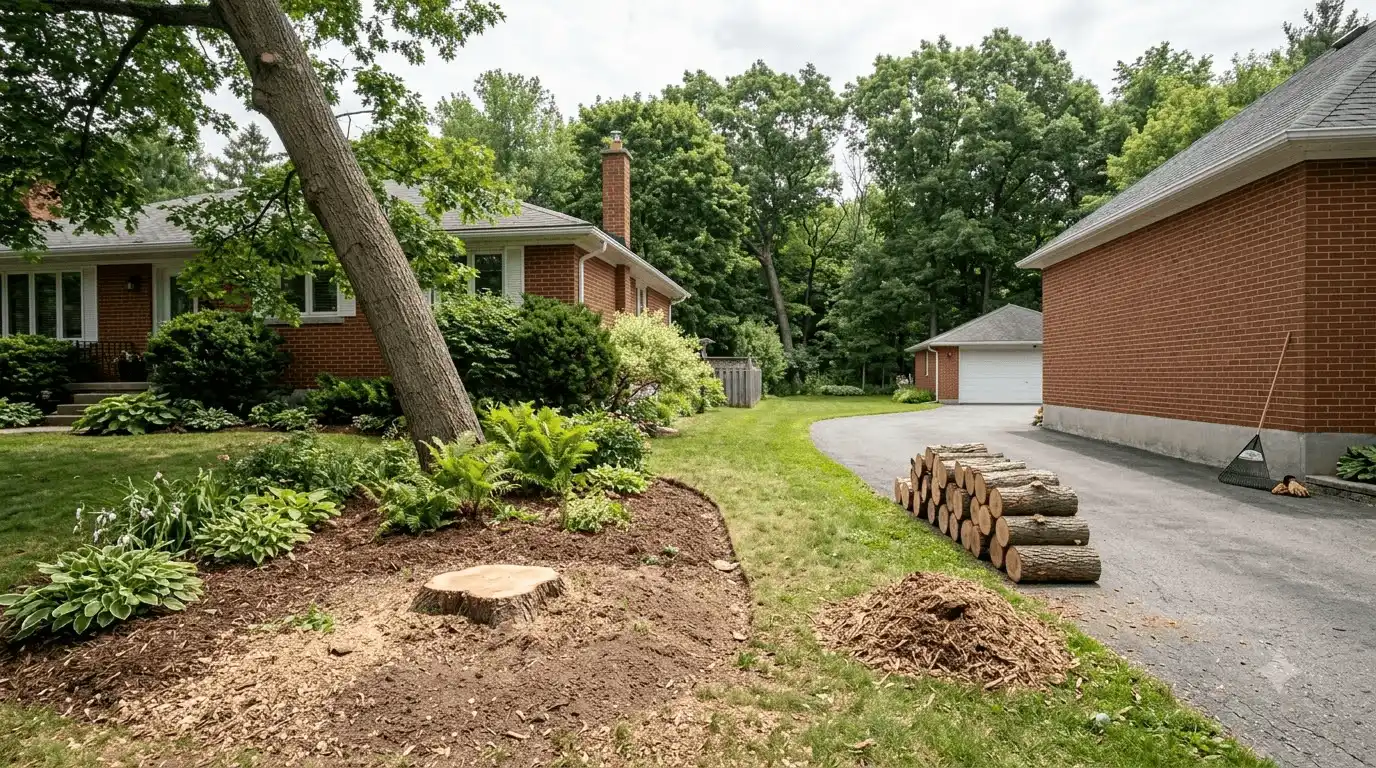 Tree Removal clean post-work result in Rouge Park edge areas, Pickering