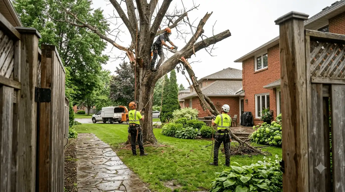 Tree Removal professional service scene in Dunbarton, Pickering