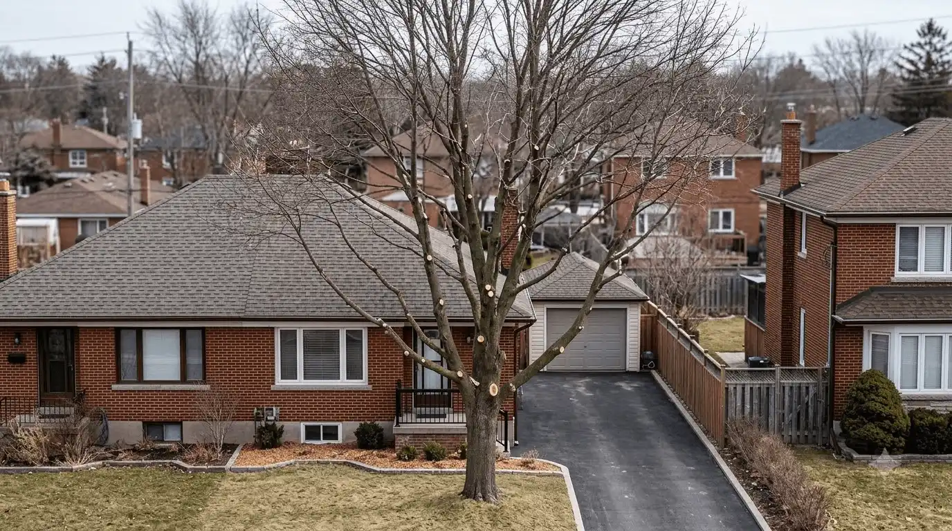 Tree Pruning & Trimming finished pruned canopy in Agincourt, Scarborough