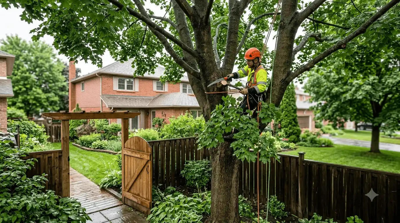 Tree Pruning & Trimming professional service scene in Macedonian Village, Whitby