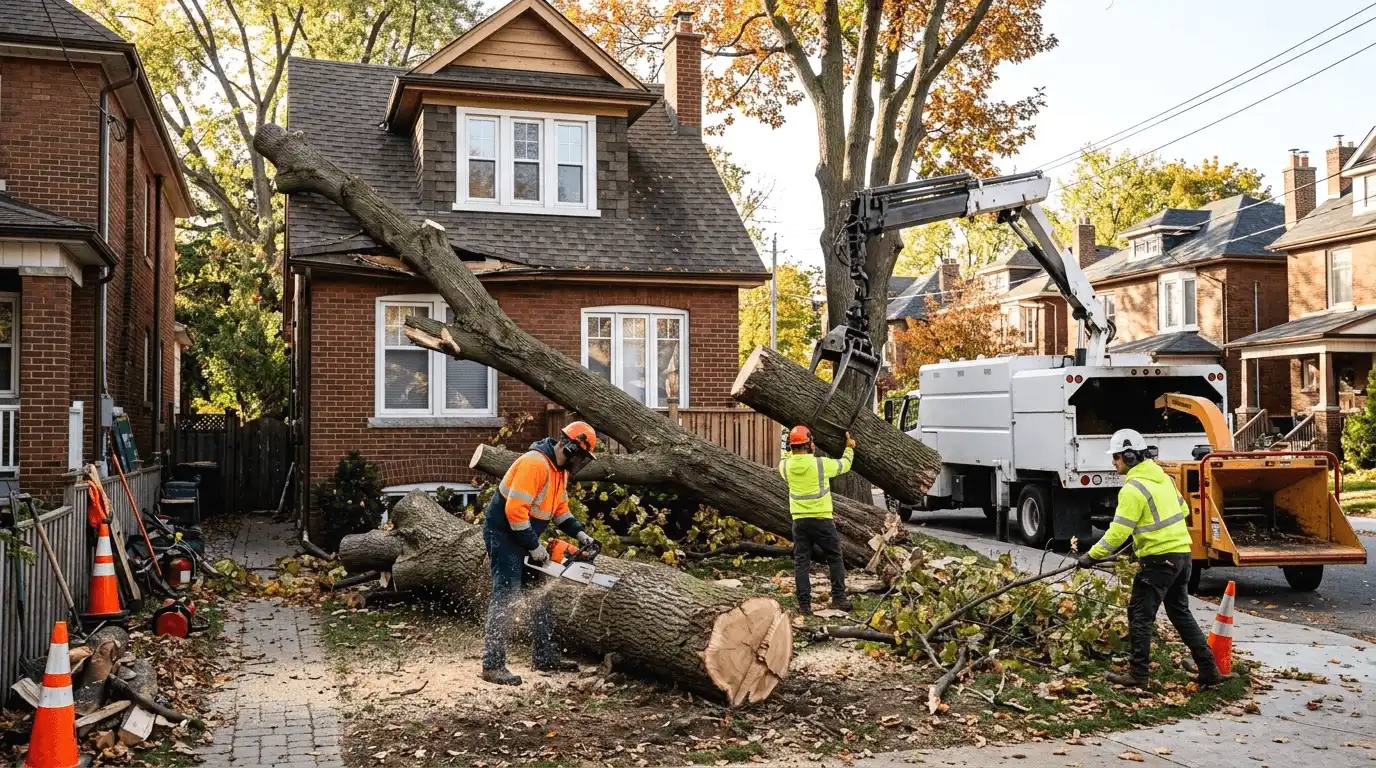 Fallen Limb & Fallen Tree Removal professional service scene in Toronto